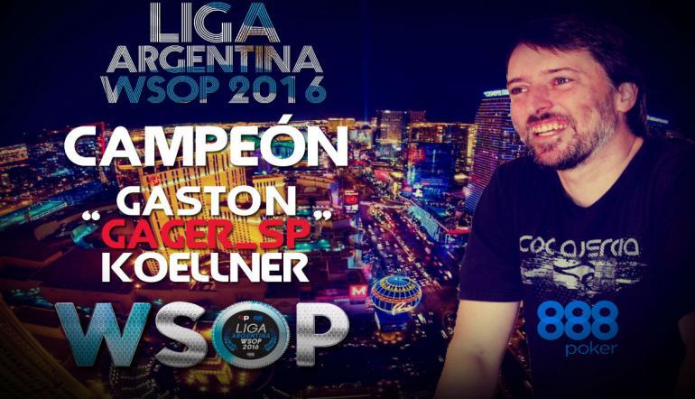 Gastón "Gager_Sp" Koellner se va a disputar el Evento Principal de la WSOP gracias a 888Poker